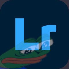 sad pepe on lightroom logo